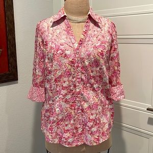 Robert Graham pink floral blouse